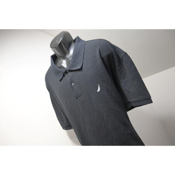 Nautica Golf Polo Shirt Sailing Deck Shirt Black Short Sle Mens Sz 4XL - Picture 1 of 7
